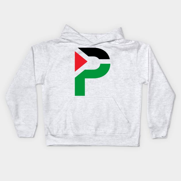 Palestine P Logo Kids Hoodie by Tandit Store